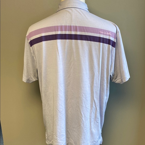 Travis Mathew Purple Logo and Stripe Polo Shirt (sz XL) - Picture 6 of 8
